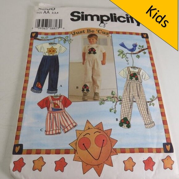 Simplicity 7088 Pattern Toddler size 2-4 UNCUT shirt, pants, overalls, shorts - Picture 1 of 10